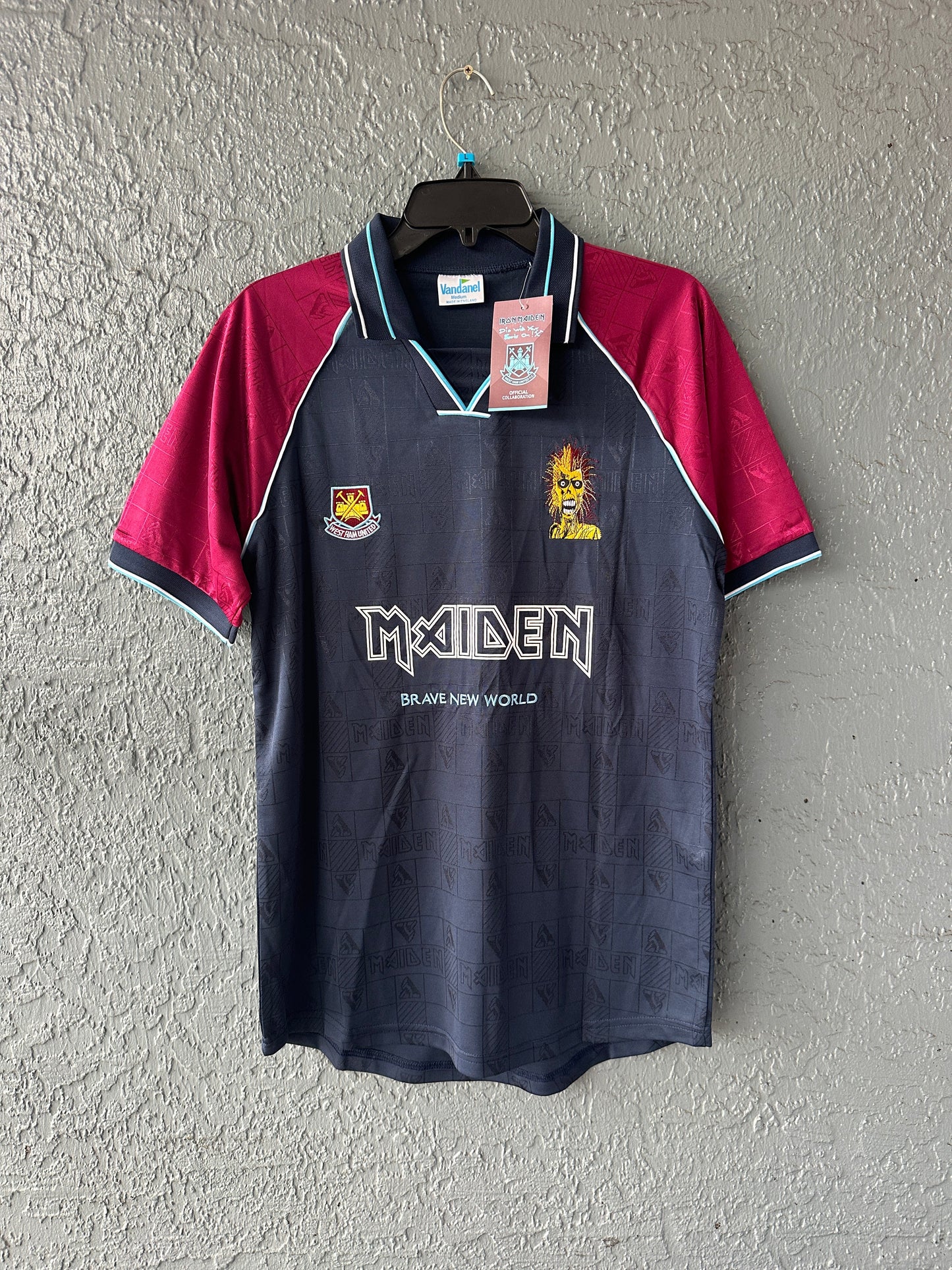 West Ham Retro Iron Maiden Jersey – Brave New World – Blue Red – Men’s