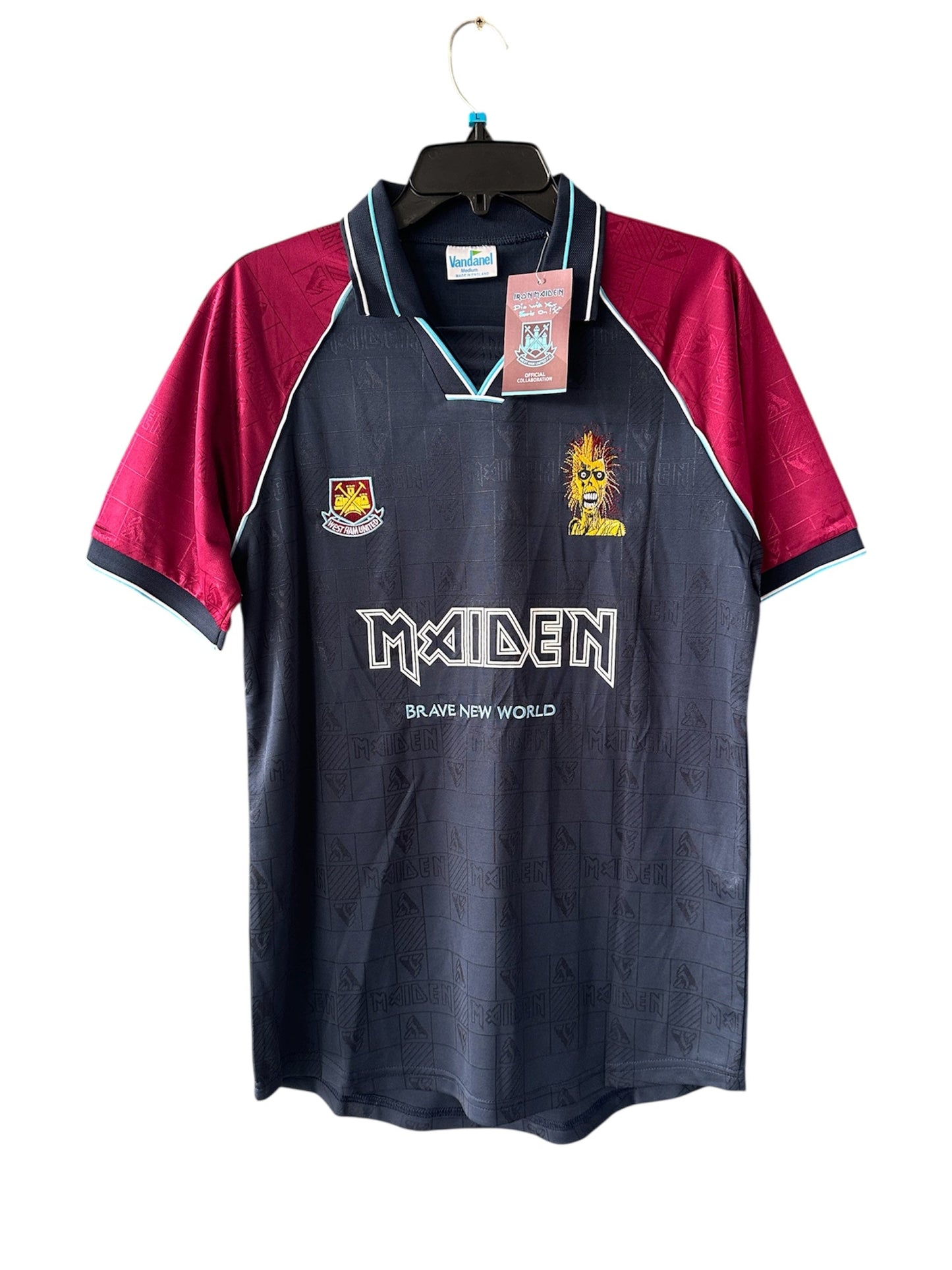West Ham Retro Iron Maiden Jersey – Brave New World – Blue Red – Men’s
