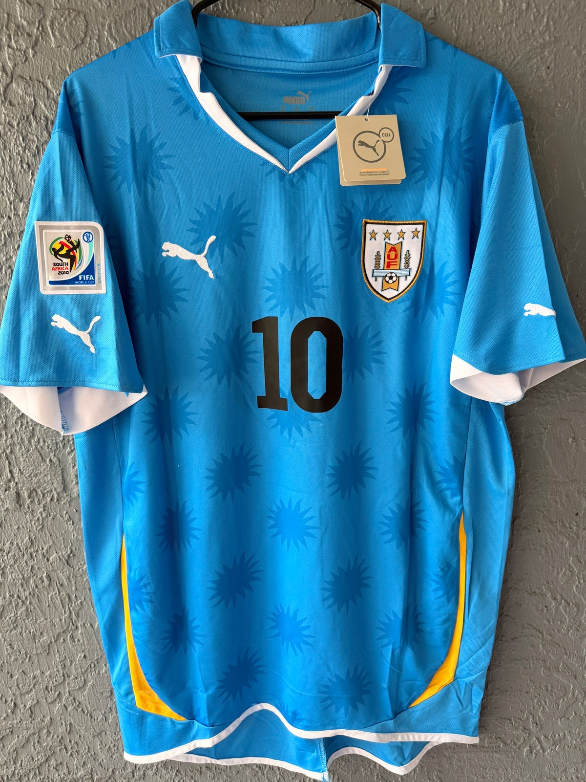 Uruguay Diego Forlan #10 2010 Home Blue Retro Soccer Jersey Men
