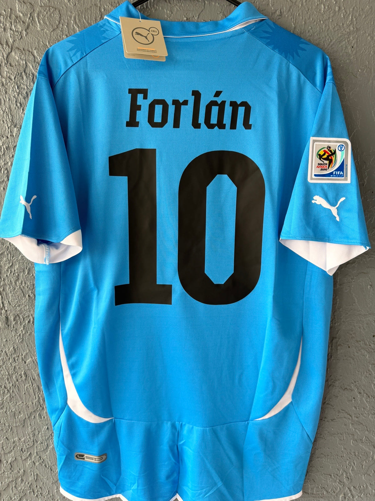 Uruguay Diego Forlan #10 2010 Home Blue Retro Soccer Jersey Men