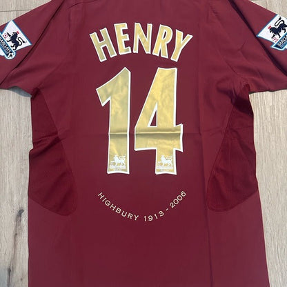 Arsenal Thierry Henry #14 2005/06 Red Retro Soccer Jersey Men