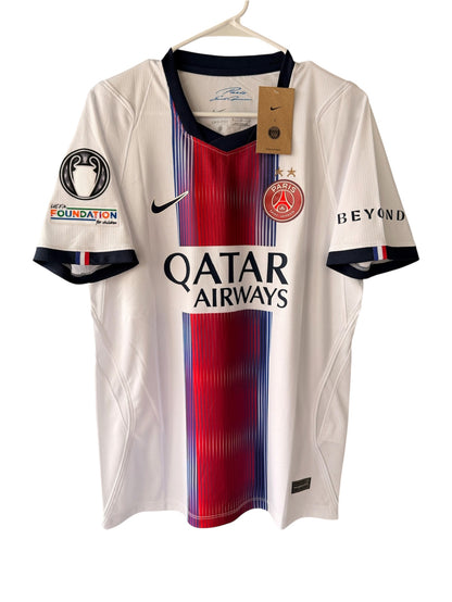 PSG Doue #14 2026/27 Away White Soccer Jersey Champions Men Size