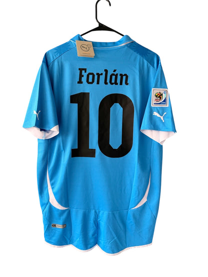 Uruguay Diego Forlan #10 2010 Home Blue Retro Soccer Jersey Men