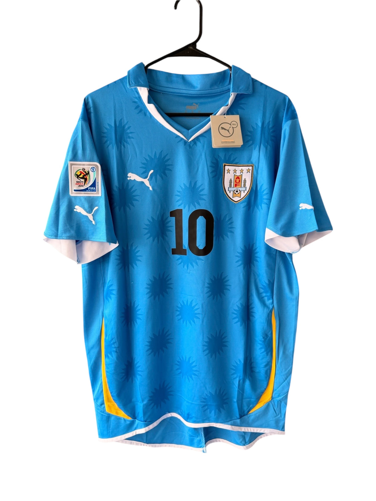 Uruguay Diego Forlan #10 2010 Home Blue Retro Soccer Jersey Men