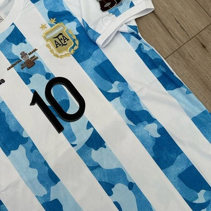 Argentina Messi 10 Soccer Jersey  Home Albiceleste 2021 Copa America Final Men