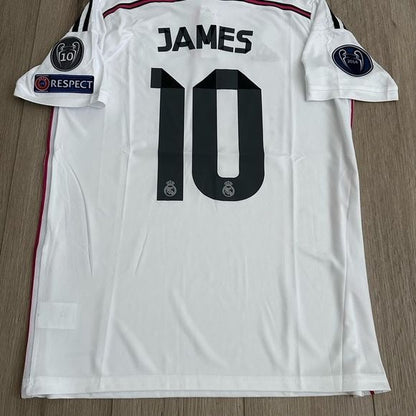 Real Madrid Retro 14/15 James Rodriguez #10 Soccer Jersey Champions Home Men