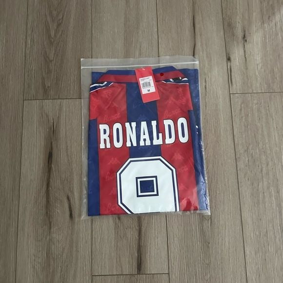 Barcelona Ronaldo Nazario #9 1996/97 Home Blue Red Retro Soccer Jersey Men