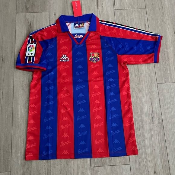 Barcelona Ronaldo Nazario #9 1996/97 Home Blue Red Retro Soccer Jersey Men