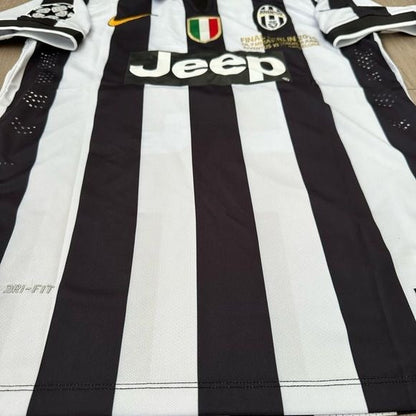 Juventus Arturo Vidal #23 Retro Soccer Jersey 2014/15 Home Black White Men Size