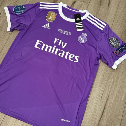 Real Madrid Retro Cardiff Final 2017 Cristiano Ronaldo #7 Away Purple Men Football