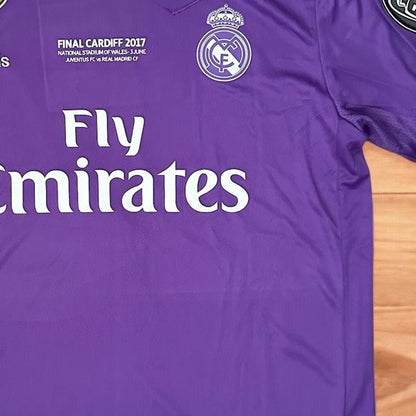 Real Madrid Retro Cardiff Final 2017 Cristiano Ronaldo #7 Away Purple Men Football